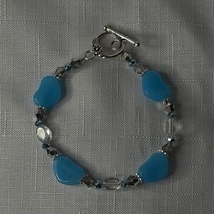 Handcrafted “The Blue Heart” Bracelet Sz 8”